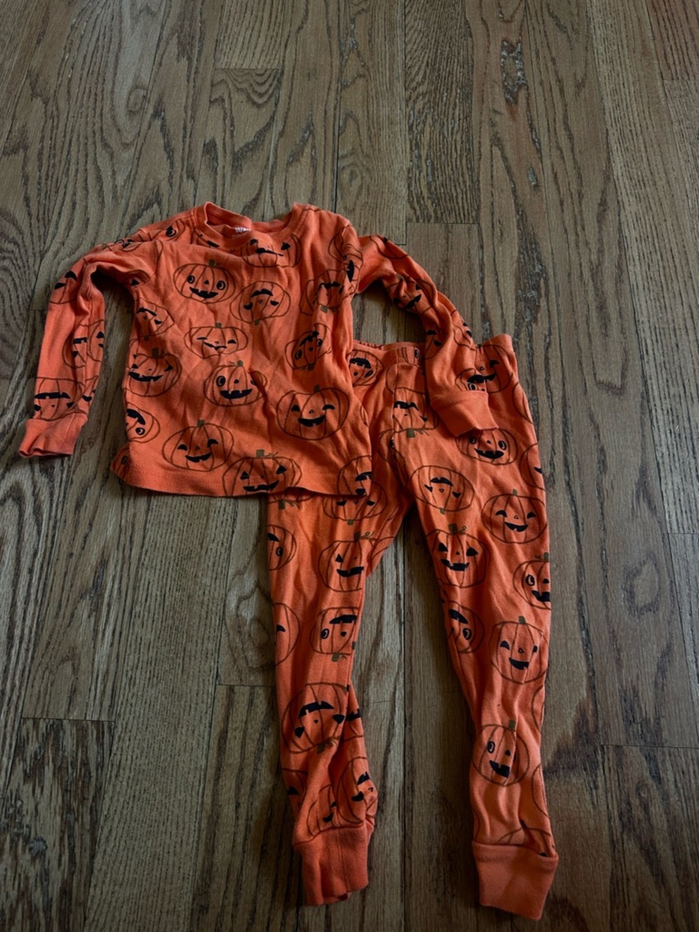 Carters Orange Pumpkin Print Kids Pajama Set